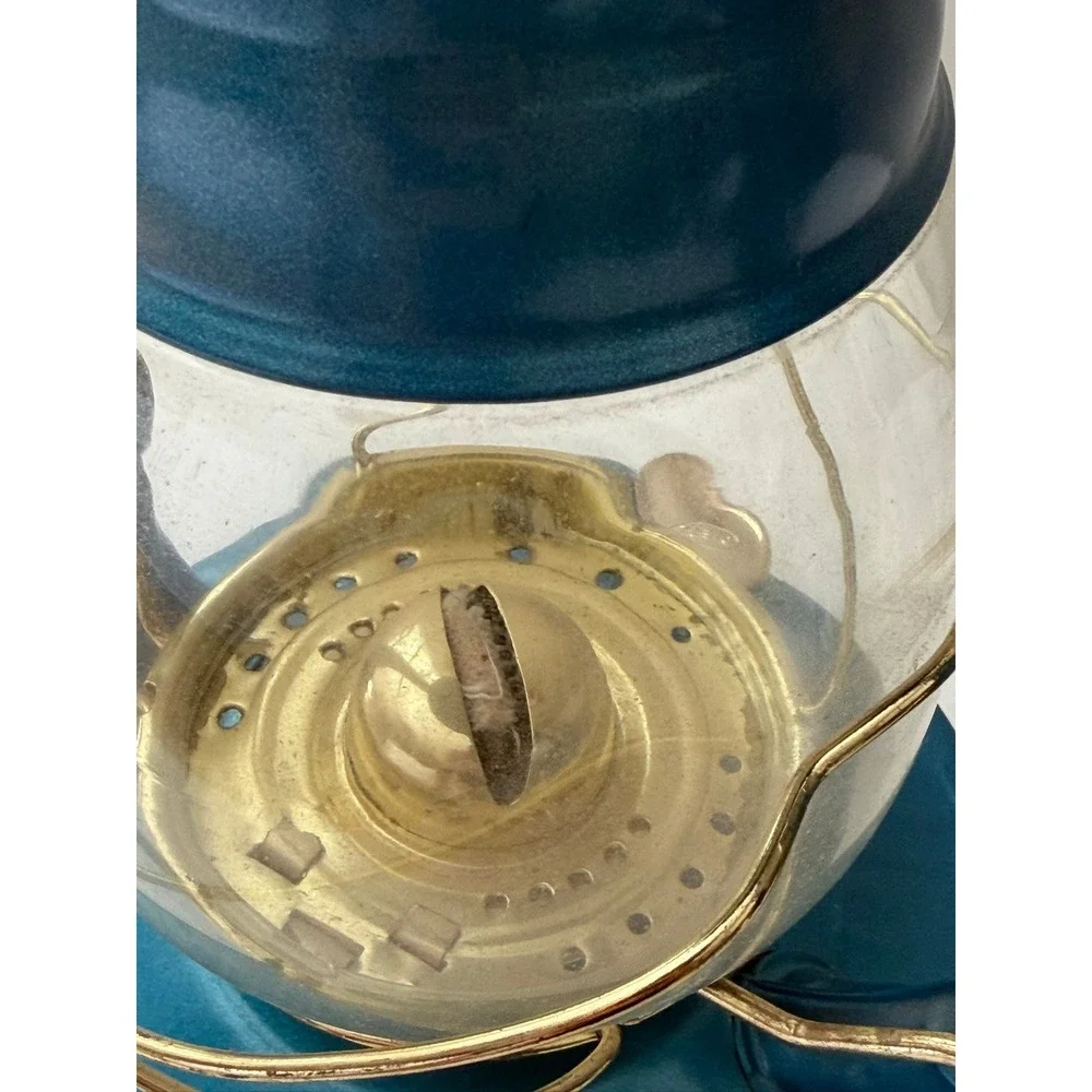 Dietz No. 8 Air Pilot Hurricane Lantern Metallic Blue Vintage Style Oil Lamp